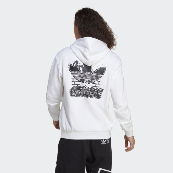 Sweat à Capuche Graphique Hack The Elite Blanc Adidas