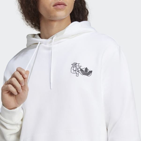 Sweat à Capuche Graphique Hack The Elite Blanc Adidas