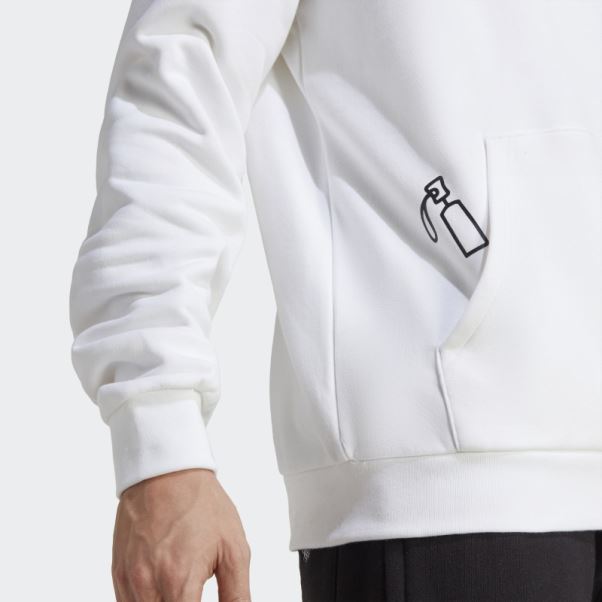 Sweat à Capuche Graphique Hack The Elite Blanc Adidas
