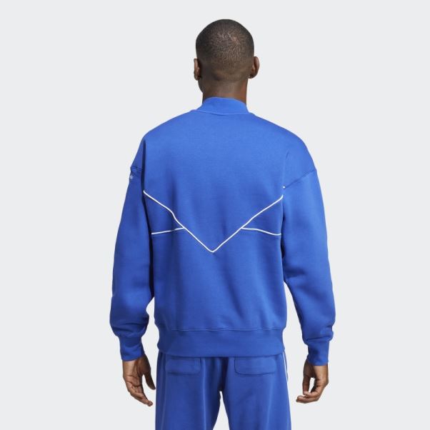 Sweat Mi-zip Adicolor Season Archive Bleu Adidas