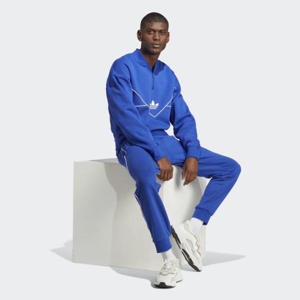 Sweat Mi-zip Adicolor Season Archive Bleu Adidas