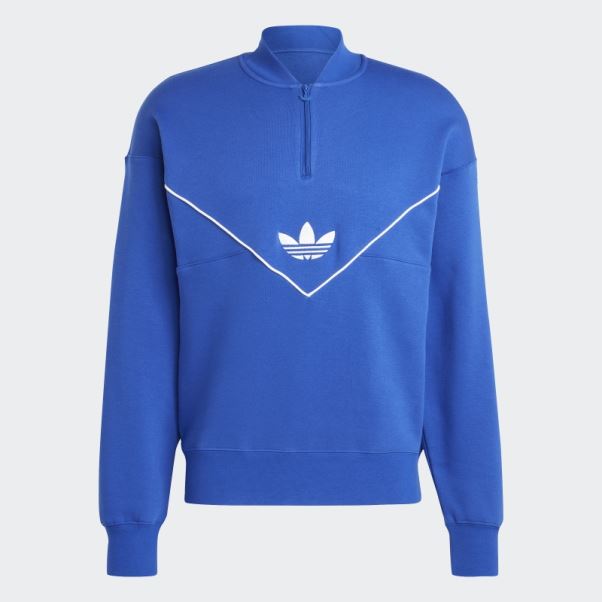 Sweat Mi-zip Adicolor Season Archive Bleu Adidas