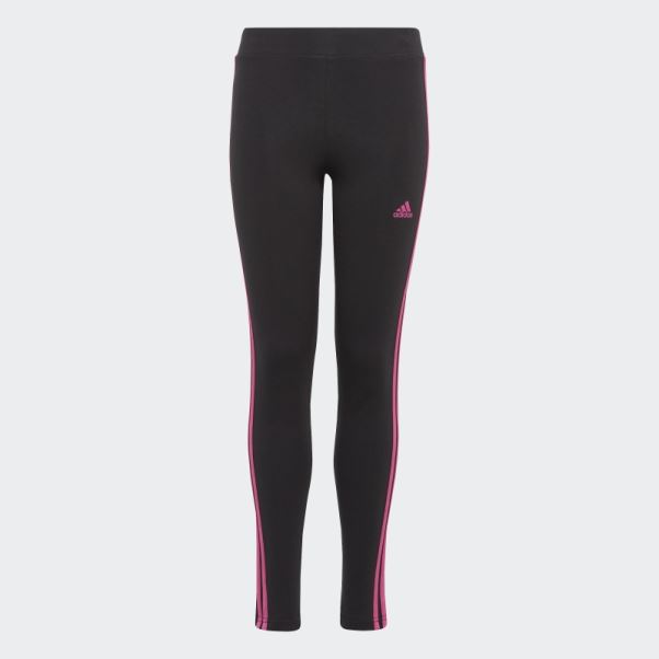 Collants Adidas Essentials 3 Bandes En Coton Fuchsia