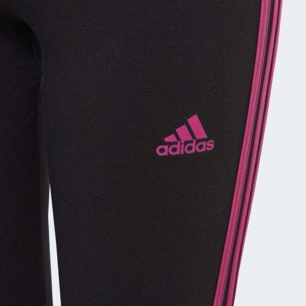 Collants Adidas Essentials 3 Bandes En Coton Fuchsia