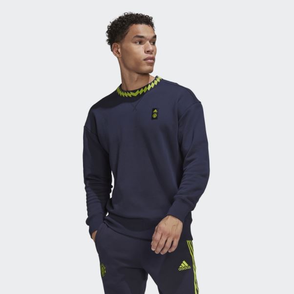 Adidas Manchester United Lifestyler Crew Sweat Encre