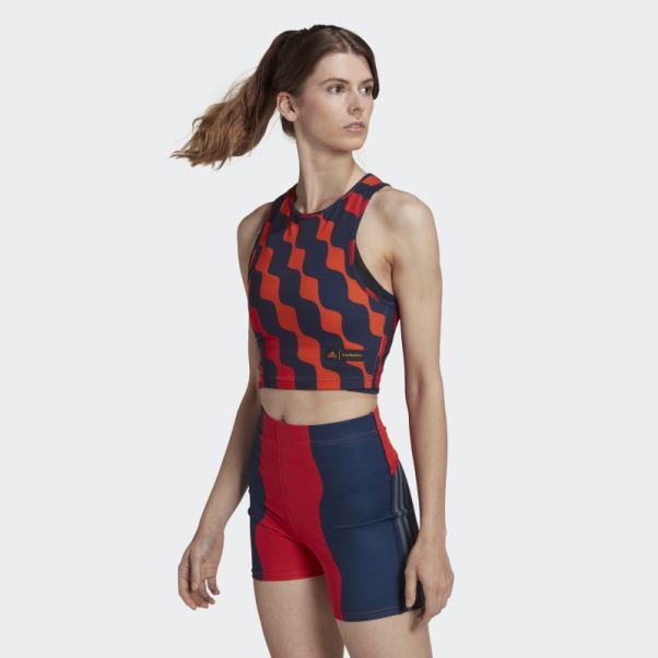 Adidas X Marimekko Train Icons Débardeur Imprimé Hot Orange
