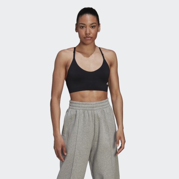 Soutien-gorge à Bretelles à Maintien Léger Adidas Purelounge Noir