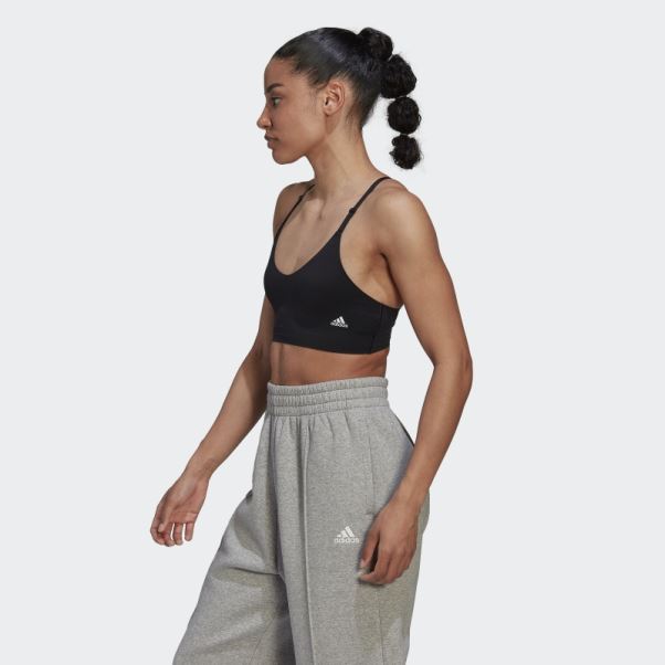Soutien-gorge à Bretelles à Maintien Léger Adidas Purelounge Noir