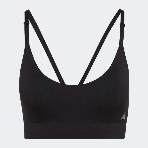 Soutien-gorge à Bretelles à Maintien Léger Adidas Purelounge Noir