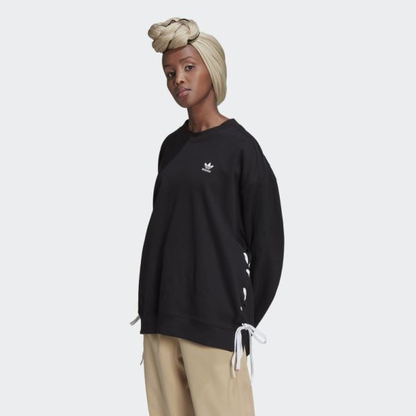Sweat Ras Du Cou à Lacets Always Original Noir Adidas