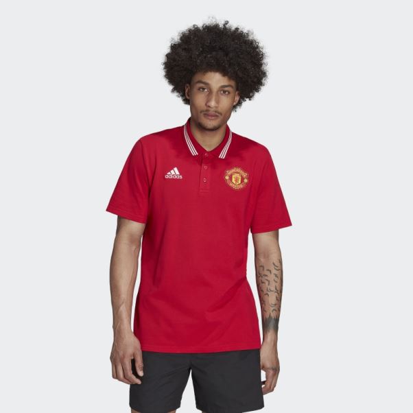 Polo Manchester United Dna Adidas Real Rouge