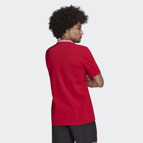 Polo Manchester United Dna Adidas Real Rouge