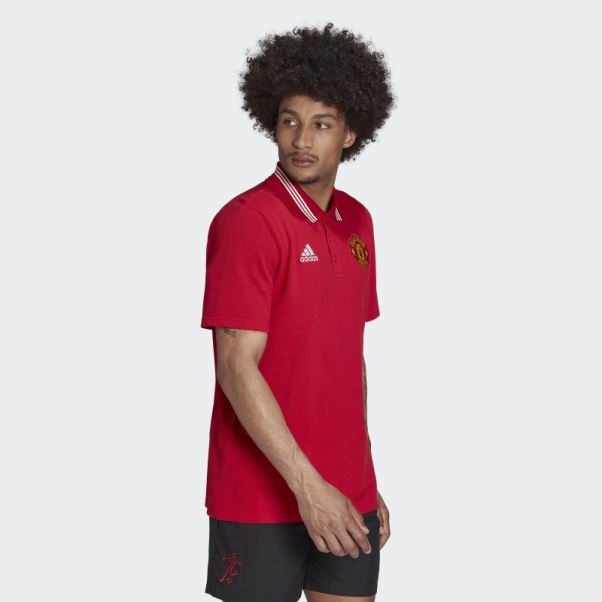 Polo Manchester United Dna Adidas Real Rouge