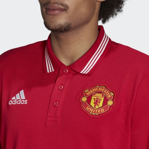 Polo Manchester United Dna Adidas Real Rouge