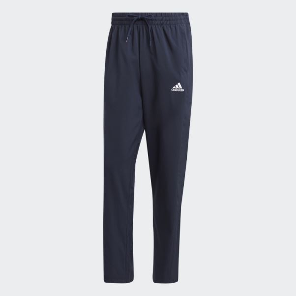 Aeroready Essentials Stanford Pantalon à Petit Logo Brodé à Ourlet Ouvert Adidas Ink