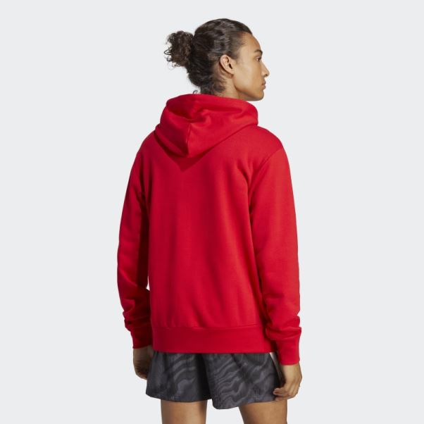 Sweat à Capuche Essentials French Terry Gros Logo écarlate Adidas