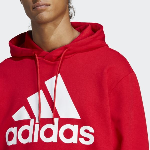 Sweat à Capuche Essentials French Terry Gros Logo écarlate Adidas