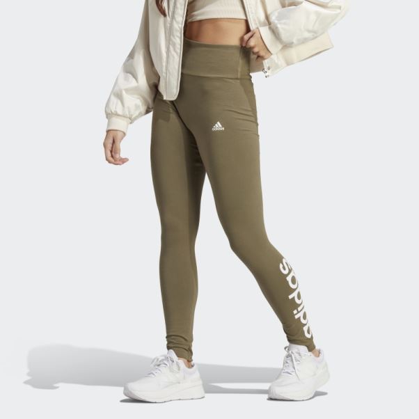 Legging Taille Haute Logo Essentials Olive Adidas