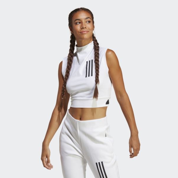 Mission Victory Haut Court Sans Manches Adidas Blanc