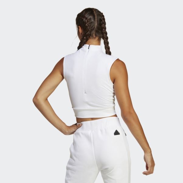 Mission Victory Haut Court Sans Manches Adidas Blanc