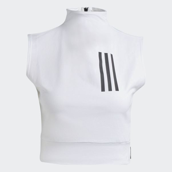 Mission Victory Haut Court Sans Manches Adidas Blanc