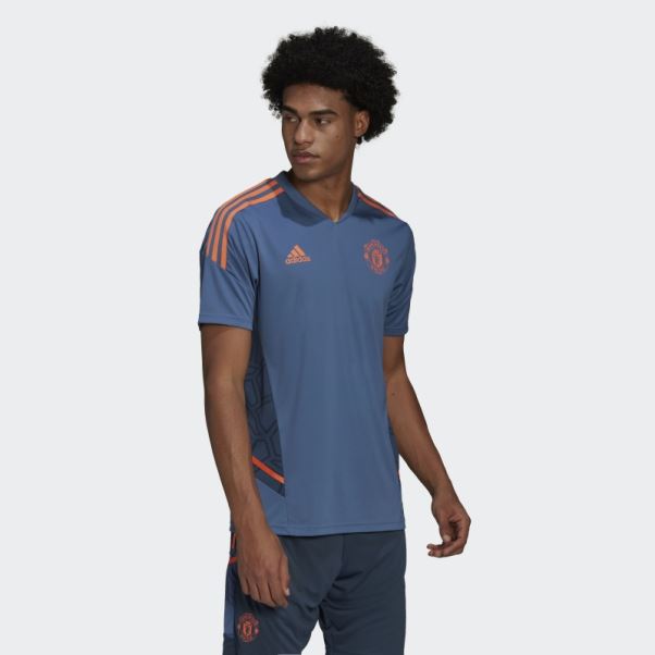 Maillot D'entrainement Manchester United Condivo 22 Bleu Adidas