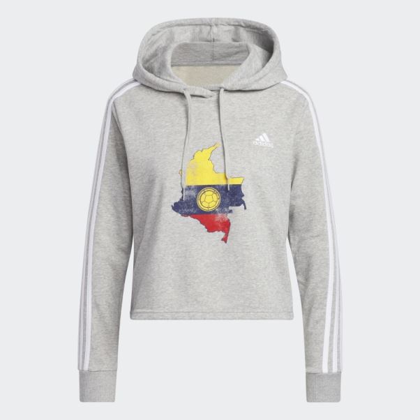 Colombie Sweat à Capuche Court Adidas Gris