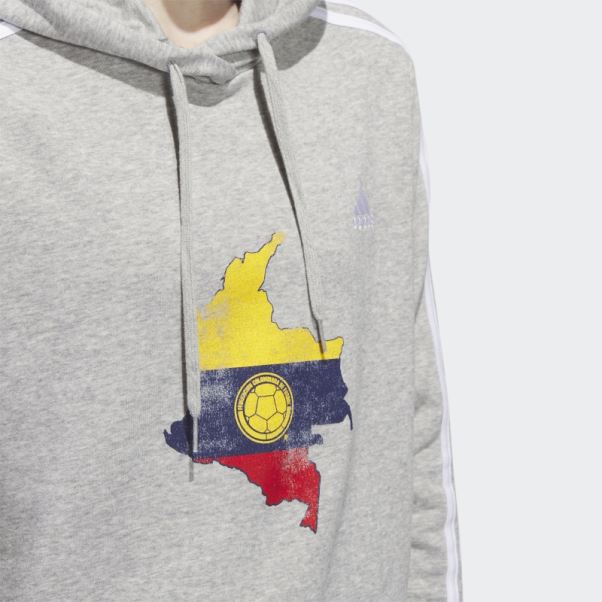 Colombie Sweat à Capuche Court Adidas Gris