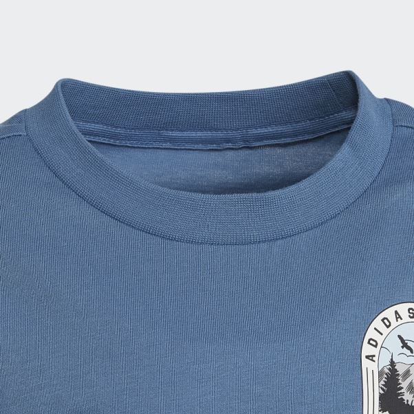 Tee Shirt Disney Mickey Et Ses Amis Adidas Bleu Altéré