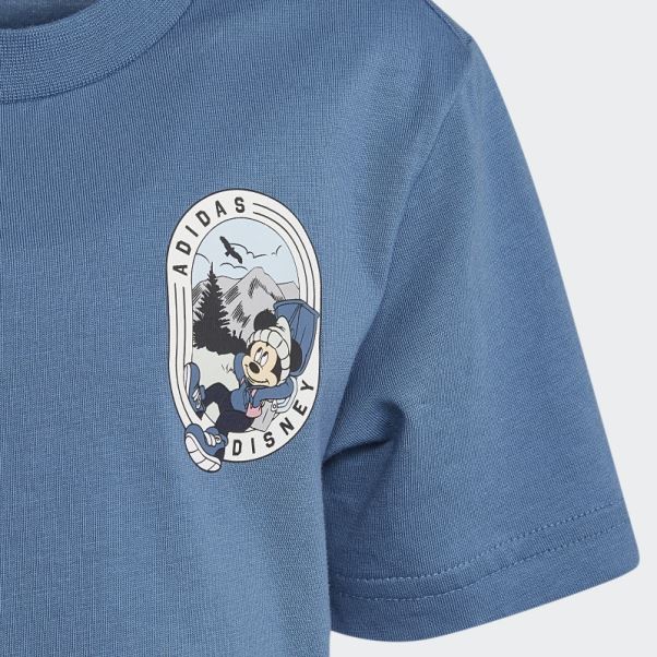 Tee Shirt Disney Mickey Et Ses Amis Adidas Bleu Altéré