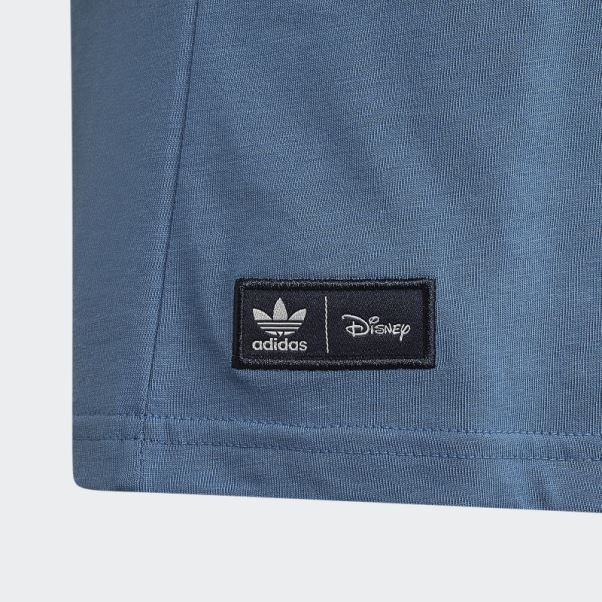 Tee Shirt Disney Mickey Et Ses Amis Adidas Bleu Altéré