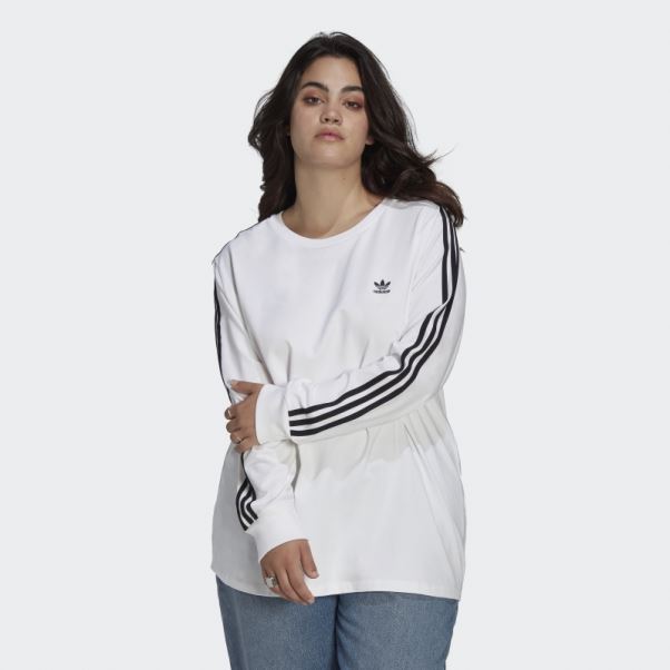 T-shirt à Manches Longues Adidas Adicolor Classics Blanc (grande Taille)