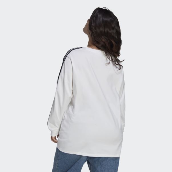 T-shirt à Manches Longues Adidas Adicolor Classics Blanc (grande Taille)