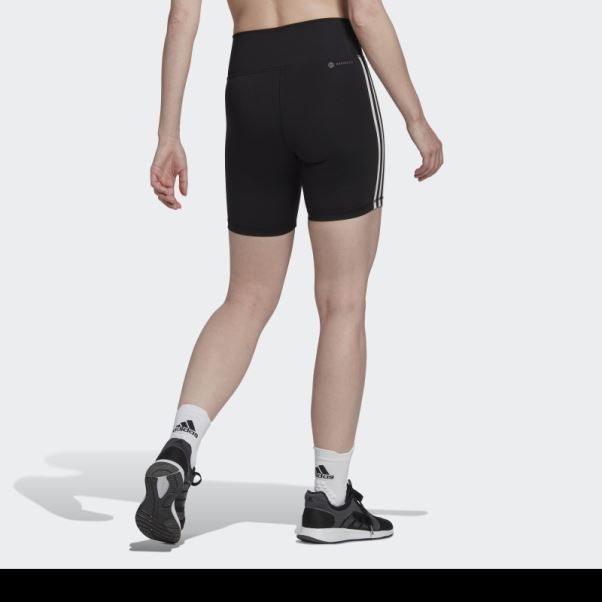 Adidas Training Essentials 3-stripes Legging Court Taille Haute élégant Noir