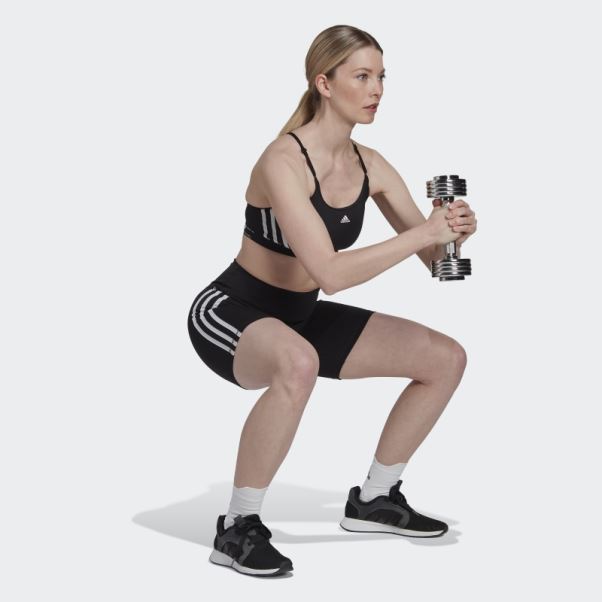 Adidas Training Essentials 3-stripes Legging Court Taille Haute élégant Noir