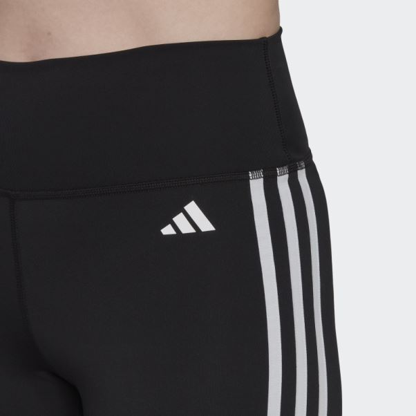 Adidas Training Essentials 3-stripes Legging Court Taille Haute élégant Noir