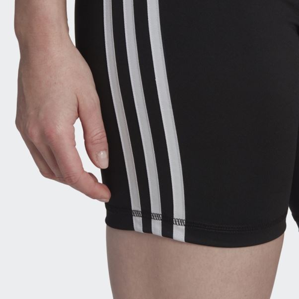 Adidas Training Essentials 3-stripes Legging Court Taille Haute élégant Noir