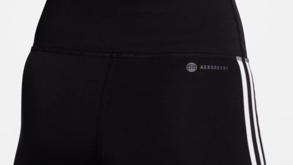 Legging Court Taille Haute 3 Bandes Training Essentials Noir Adidas