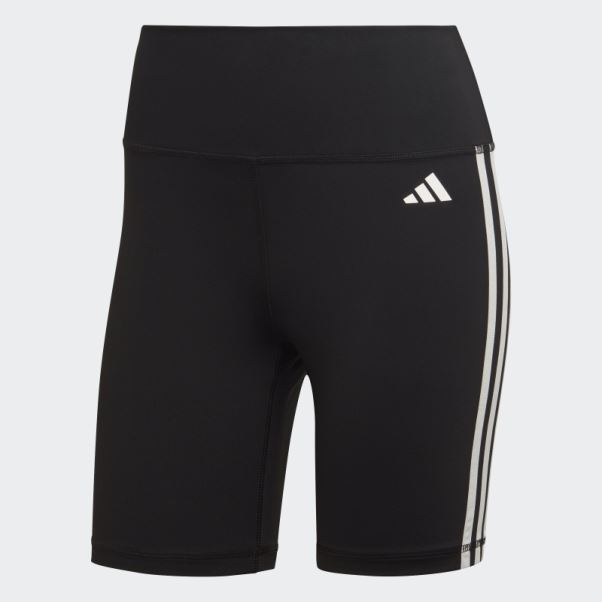 Legging Court Taille Haute 3 Bandes Training Essentials Noir Adidas