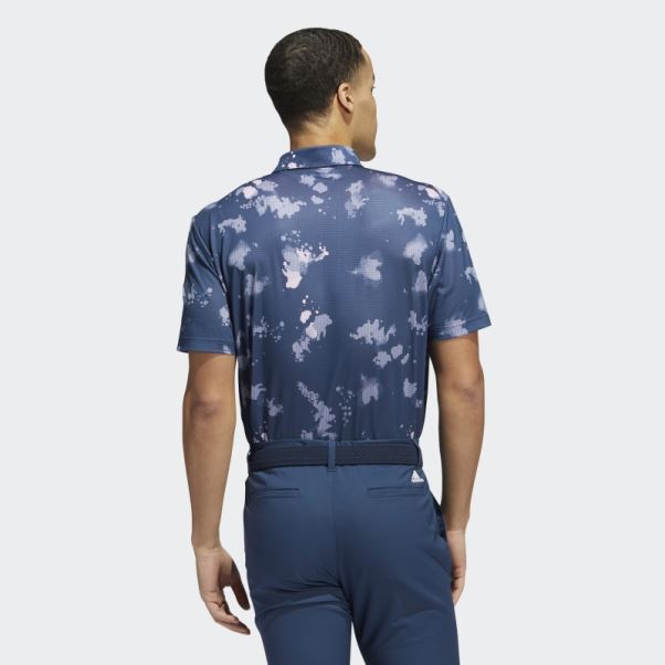 Polo Adidas Bleu Marine à Imprimé éclaboussures