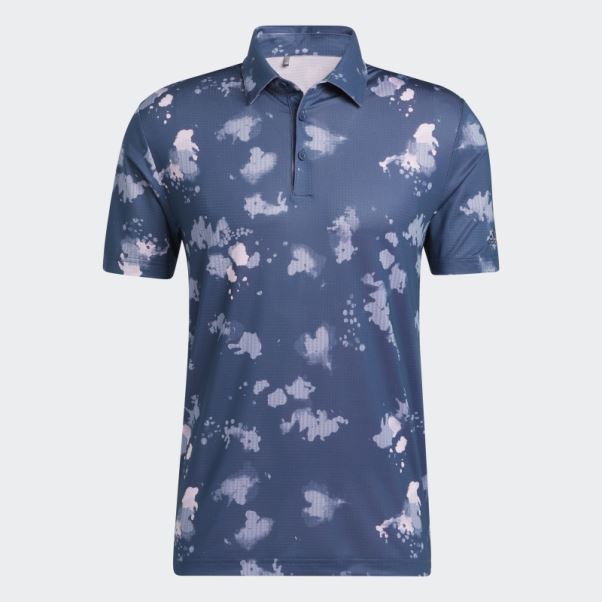 Polo Adidas Bleu Marine à Imprimé éclaboussures