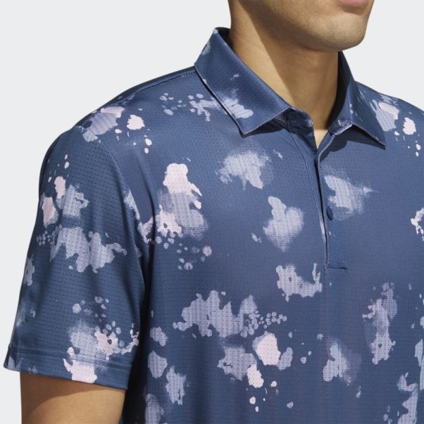 Polo Adidas Bleu Marine à Imprimé éclaboussures