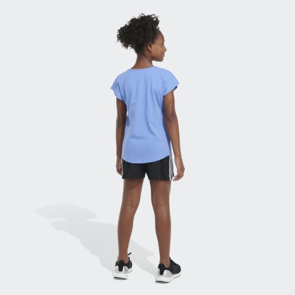 T-shirt Adidas Bleu à Mancherons