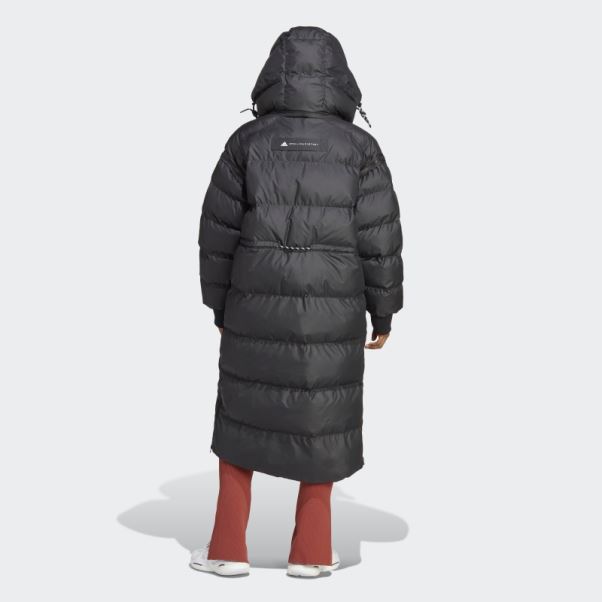 Adidas By Stella Mccartney Veste D'hiver Longue Matelassée Noir