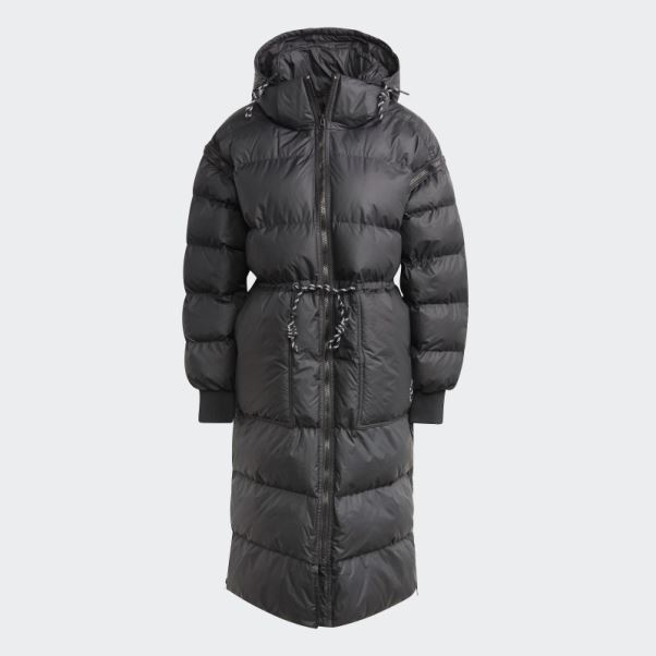 Adidas By Stella Mccartney Veste D'hiver Longue Matelassée Noir