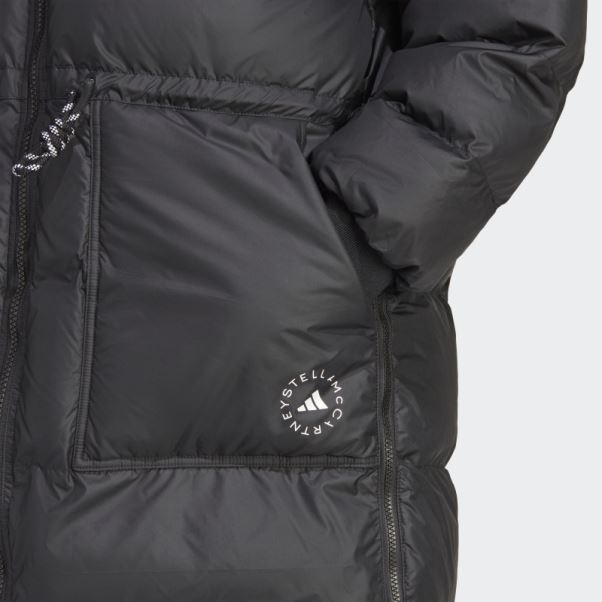 Adidas By Stella Mccartney Veste D'hiver Longue Matelassée Noir