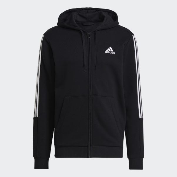 Veste De Survêtement Essentials Fleece Cut 3-stripes Noir Adidas