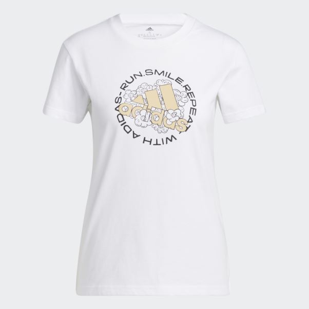 Monde De La Mode Blanche De T-shirt De Course Adidas