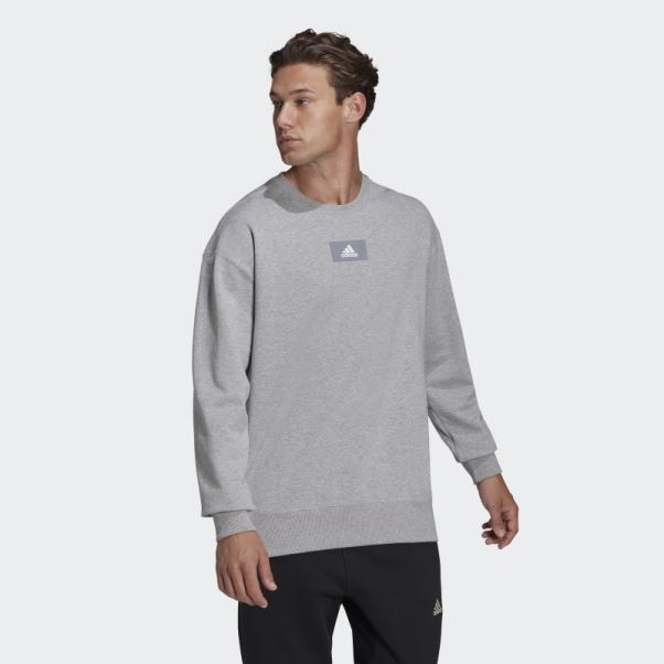 Sweat Adidas Essentials Feelvivid Drop Shoulder Gris Moyen