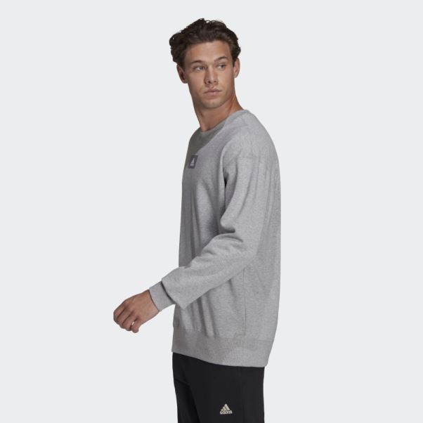 Sweat Adidas Essentials Feelvivid Drop Shoulder Gris Moyen
